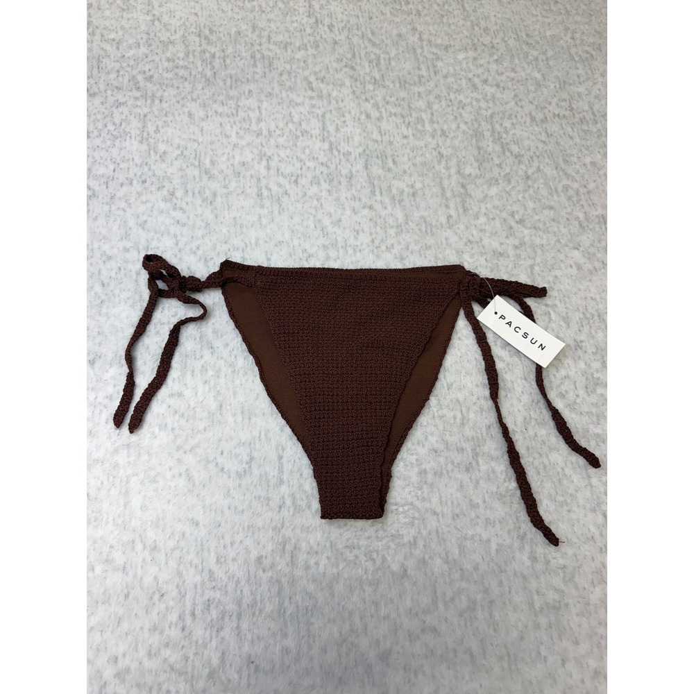 PacSun Swim Brown Crochet Side Tie Bikini Bottom L Large New 090233
